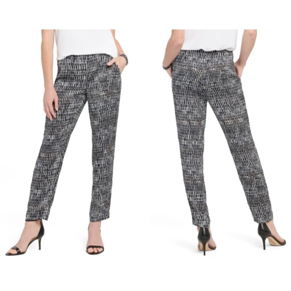 NIC+ZOE Womens Multicolor Dotted Lines Work Career Dress Pants Size 6